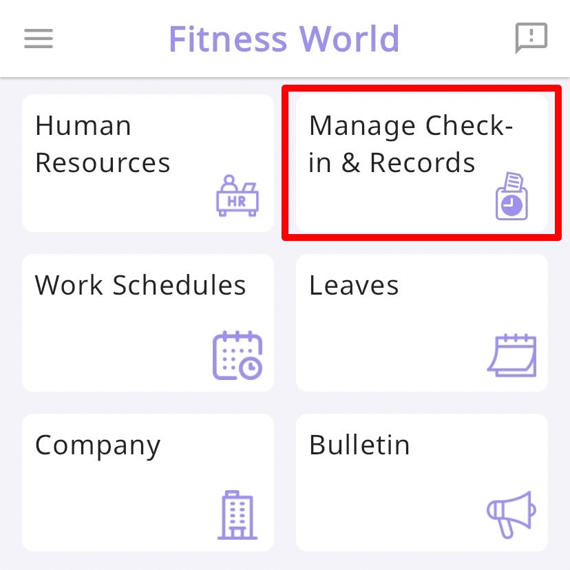 Step1: switch SwipePoint to the manager mode, then click on Manage Check-in & Records.